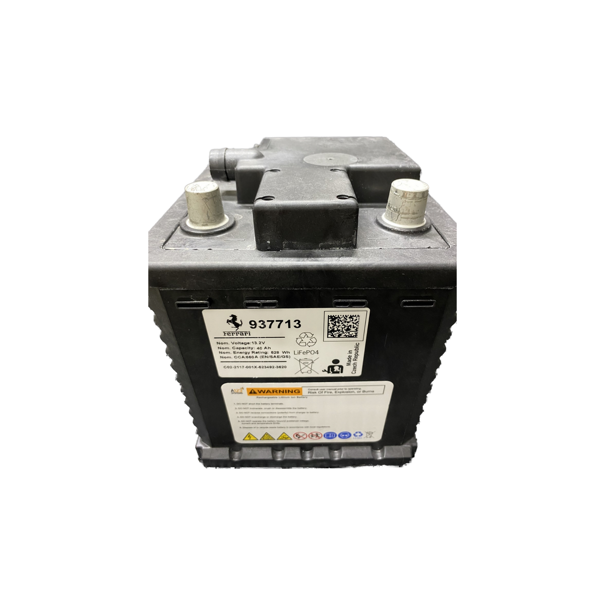Ferrari lithium battery, front view of the case – 937713
