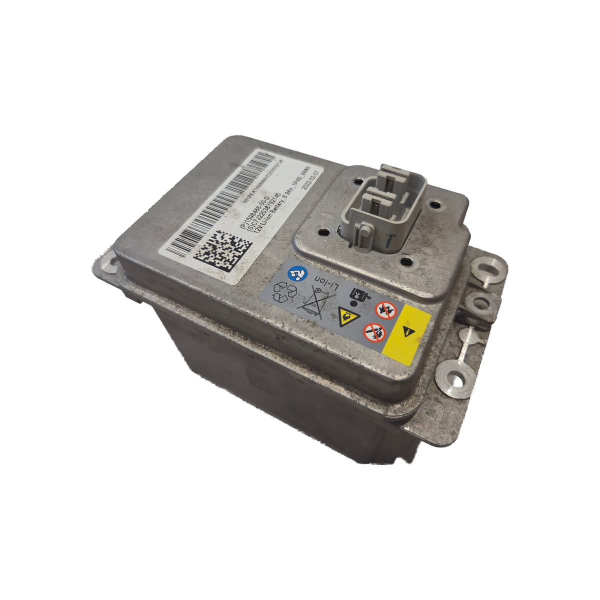 Tesla 16V lithium battery, connector and Li-ion safety markings – 1598486-00-D